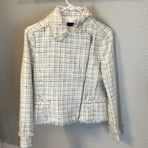 Ann Taylor suit or casual jacket white and black plaid size 6 new with tags